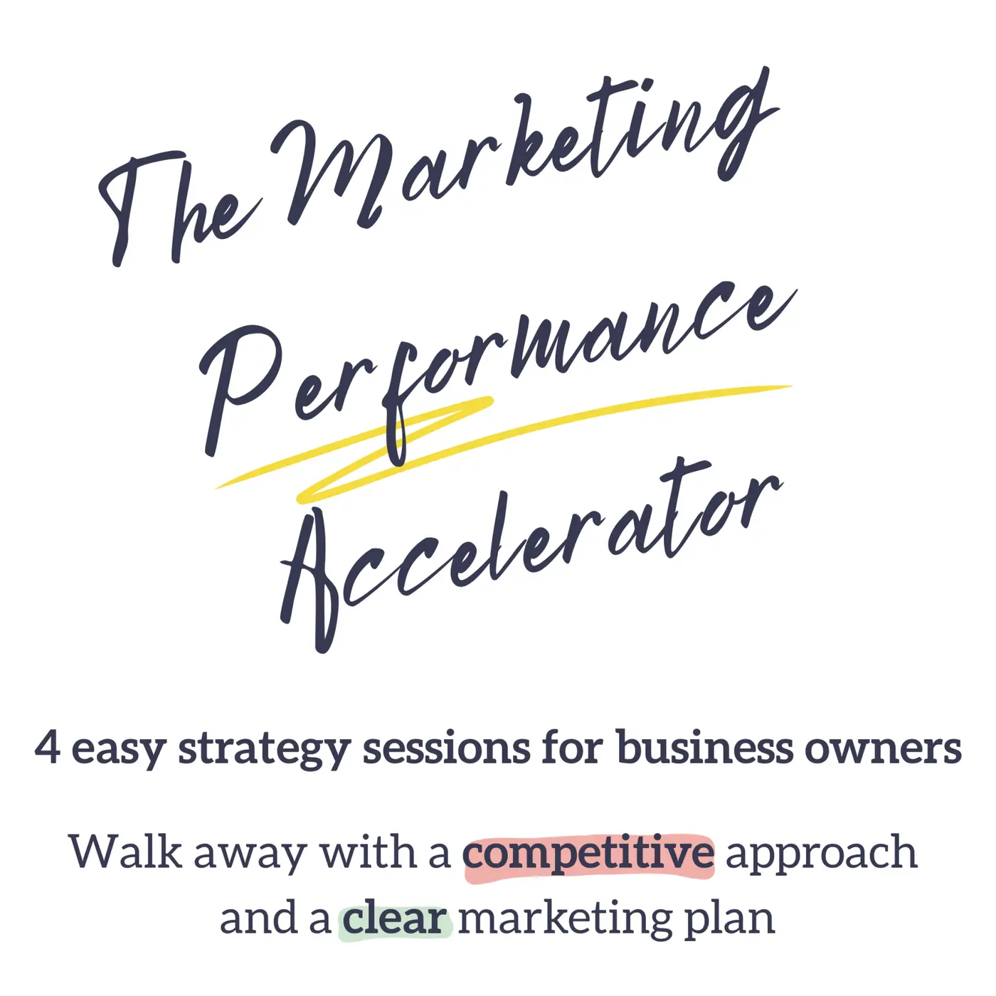 The Marketing<br />
Performance<br />
Accelerator Strategy Sessions